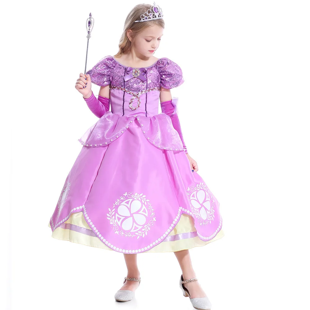 Высококачественный длинный костюм принцессы из мультфильма для косплея