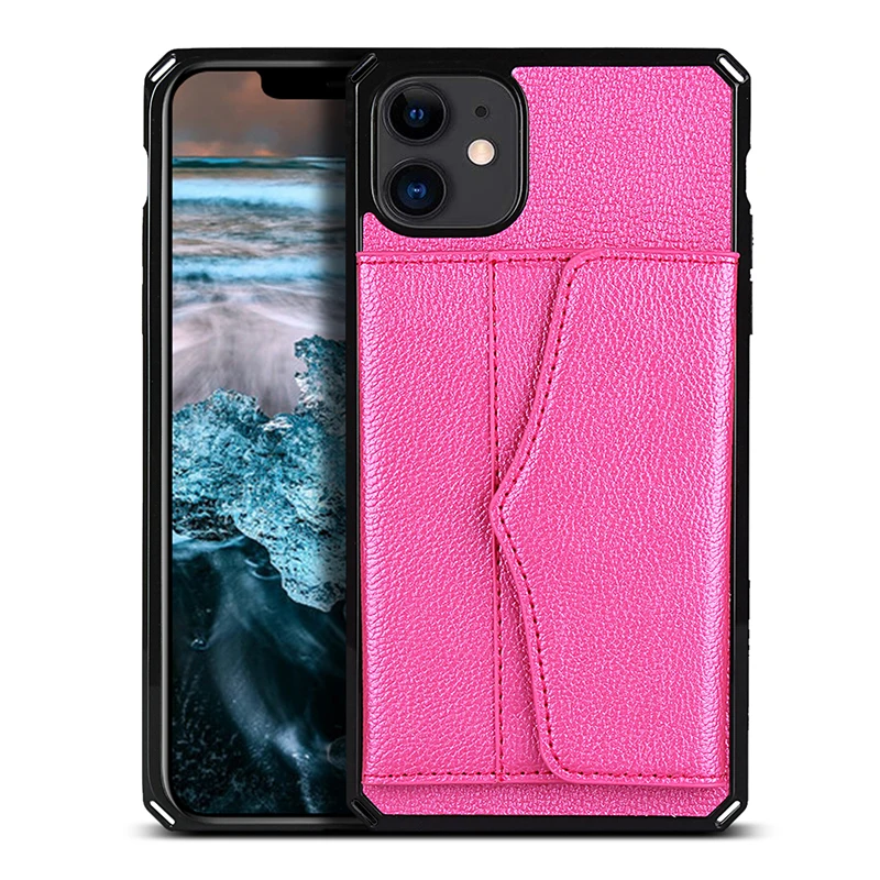 

Leather Wallet Plain Case For iPhone 12 11 Pro Max With Holder Cover For iPhone 12 Mini Xr X Xs Max 7 8 Plus Cases With Mirror