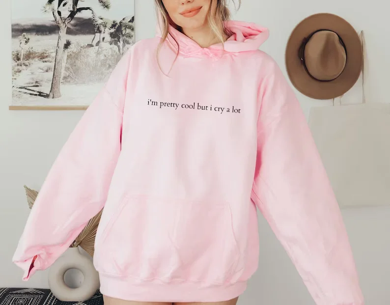 Sugarbaby I'm Pretty Cool But I Cry Lot смешной Графический свитер модный хлопковый модная