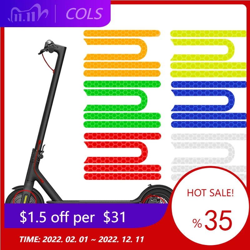 

4pcs/set For Xiaomi Mijia M365 Pro Electric Scooter Reflective Sticker Reflector PVC Reflector Safety Electric Scooters Stickers