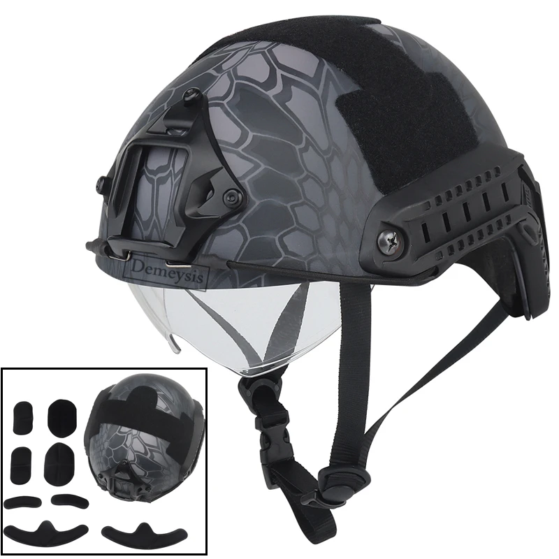 

Tactical Helmets with Goggles Paintball Airsoft CS Wargame Protective Helmet Army FAST MH Helmet with Protective Goggle