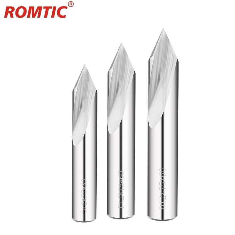 

ROMTIC Tungsten Steel Carbide Centering Add Harden Milling Cutter Tool 60° 2MM-20MM CNC Mechanical Machine Tools Milling Cutter
