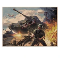 tank paratroopers ww ii poster wall picture vintage ger wehrmacht military artwork print painting wall decor for room bedroom