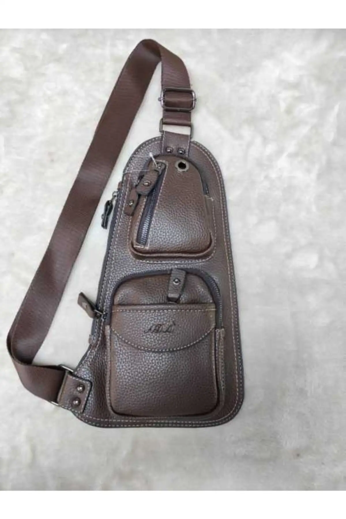 

Men's Brown Cross-Strap Shoulder And Chest Bag