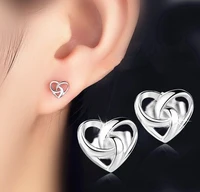 stud earrings girls interwoven love stud earrings hypoallergenic all match sweet heart earrings