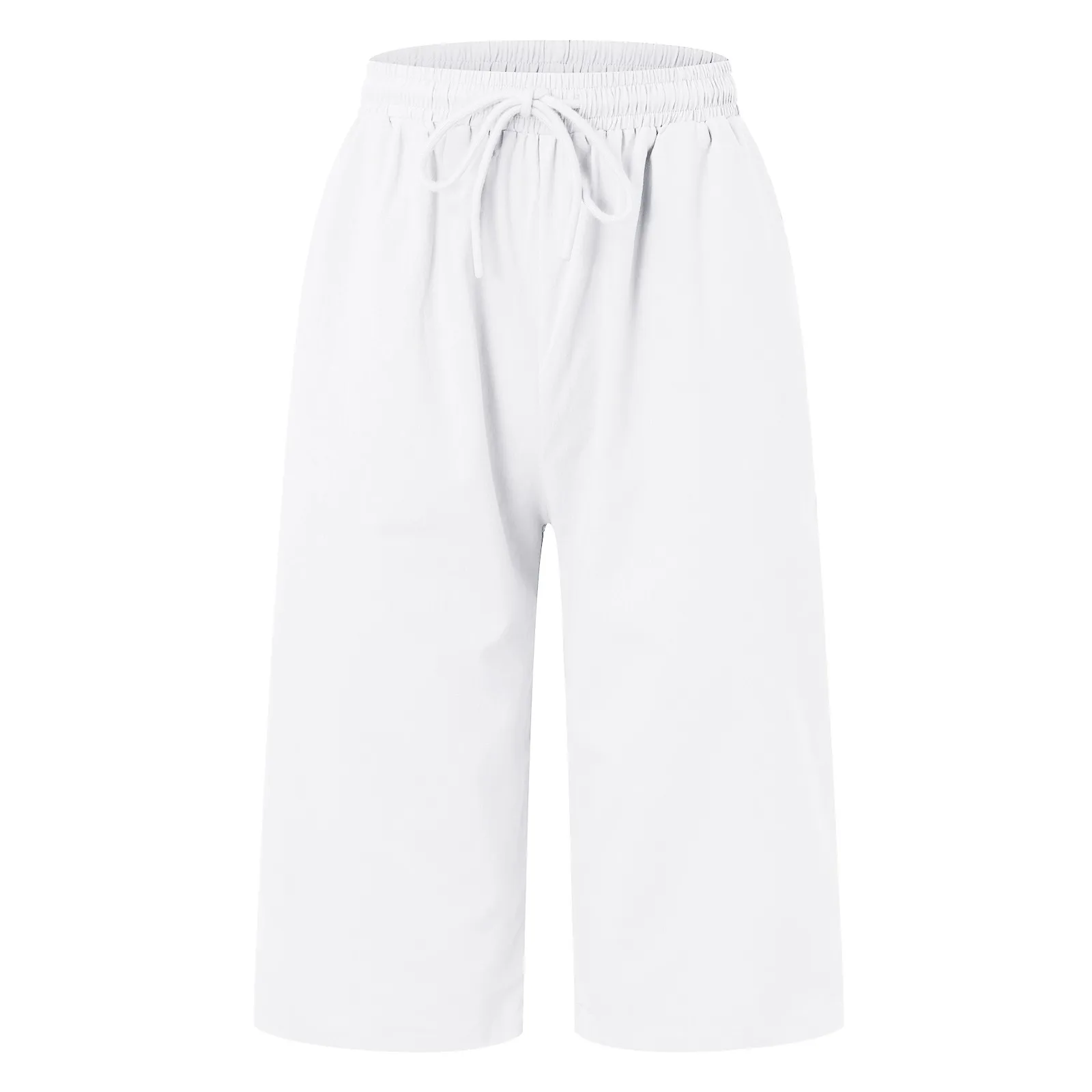 Шорты-Капри женские с завышенной талией из хлопка и льна