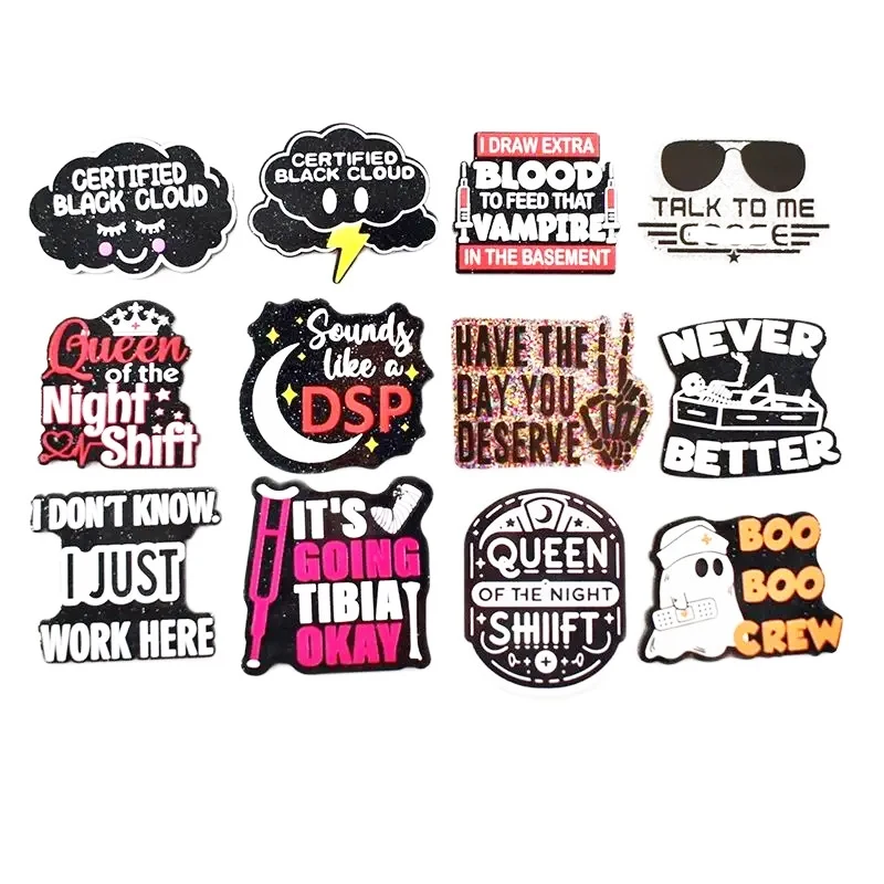 10 шт. акриловые подвески в виде шприца с блестками