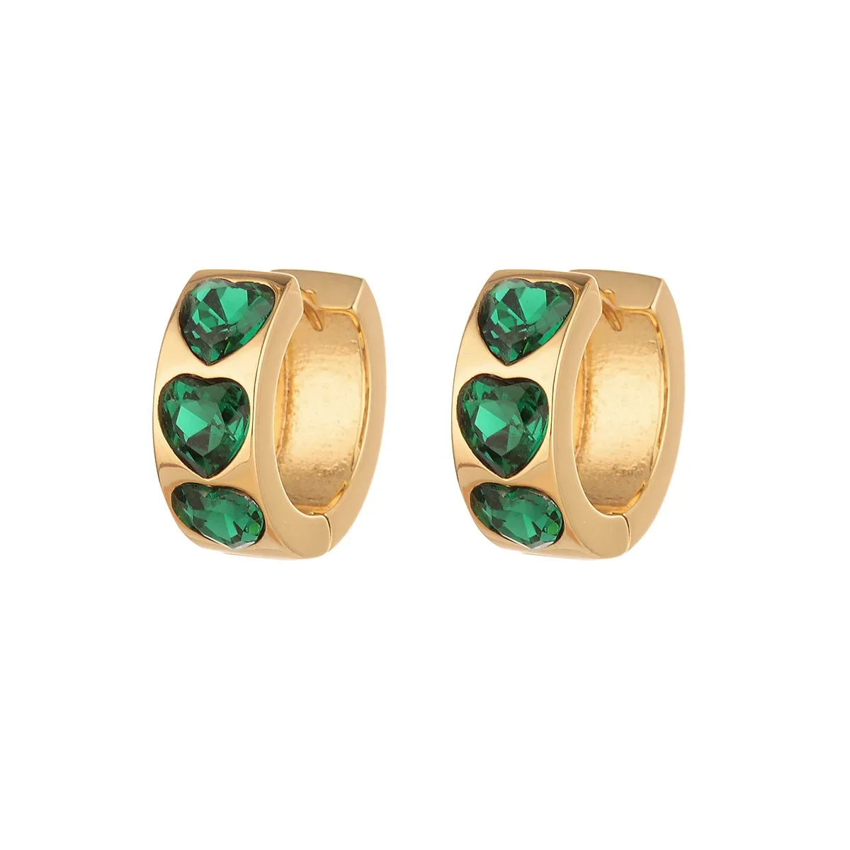 Винтажные элитные зеленые серьги в канун Рождества медные позолоченные с камнем