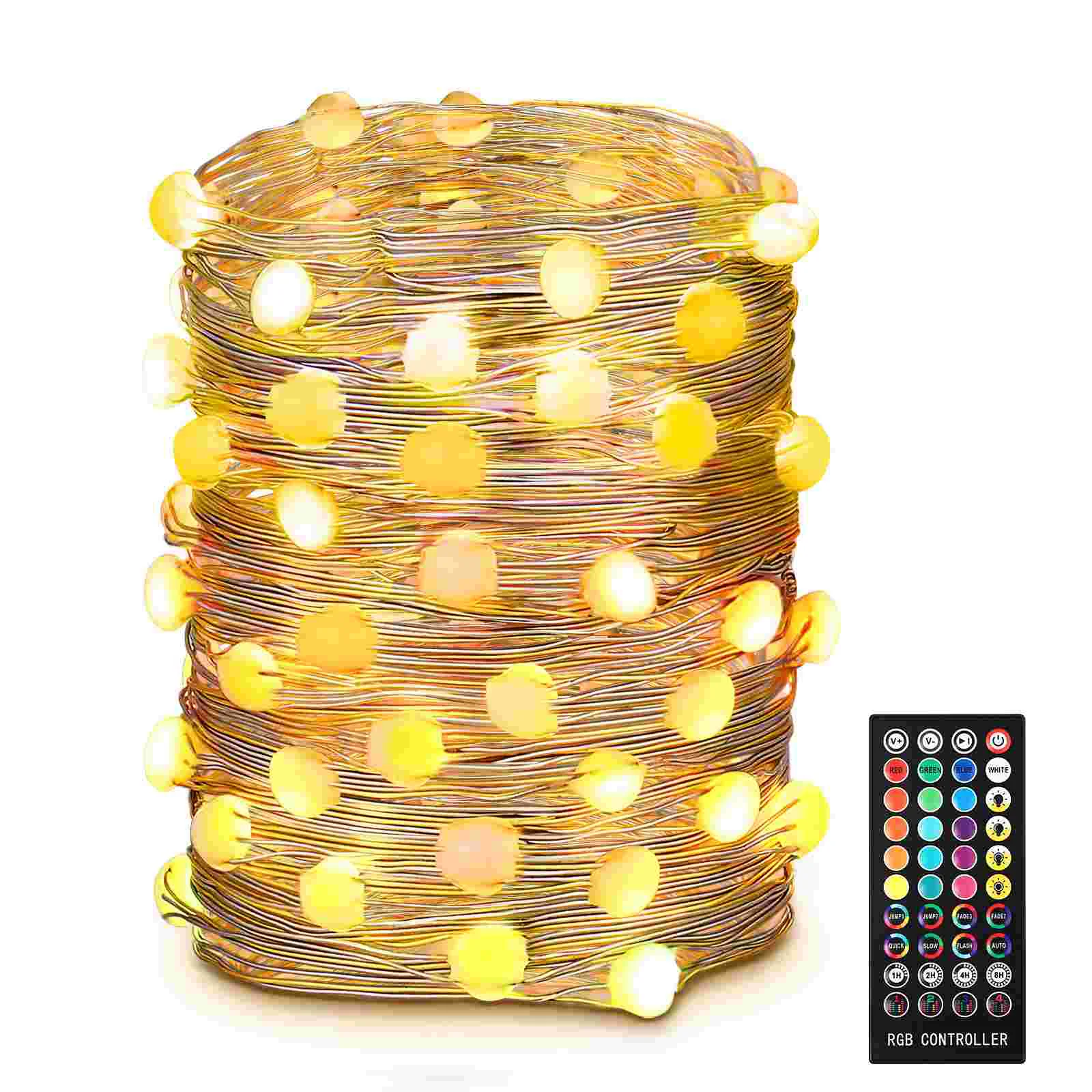 

10m/32.8ft 4 Modes RGB String Lights Fairy Lights Wi-Fi String Lights for Wedding Party Christmas