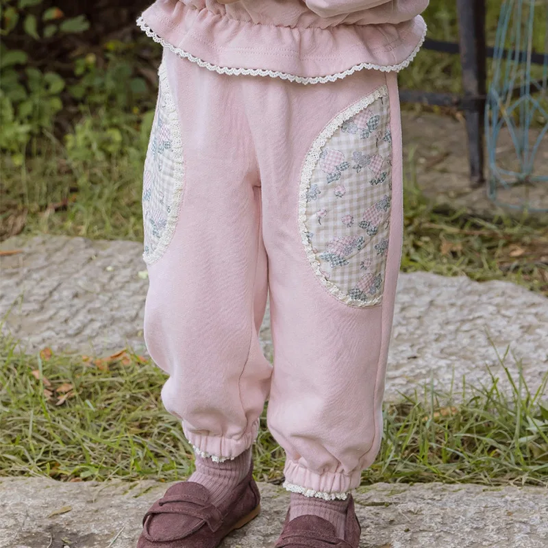 Спортивные брюки для девочек в Корейском стиле повседневные милые модные с