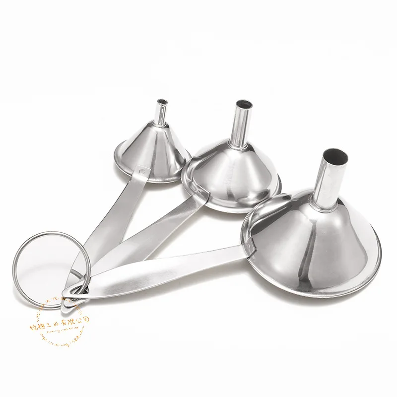 

Stainless Steel Funnel Three-piece Set Long Handle Small Funnel Vinaigrette Spices Filling Funnel Kitchen Home Funnel Suit