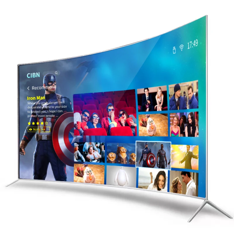 

POS express65inch изогнутый Smart Tv 4k большой экран Hd Led Tv Smart Tv 65-дюймовый телевизор