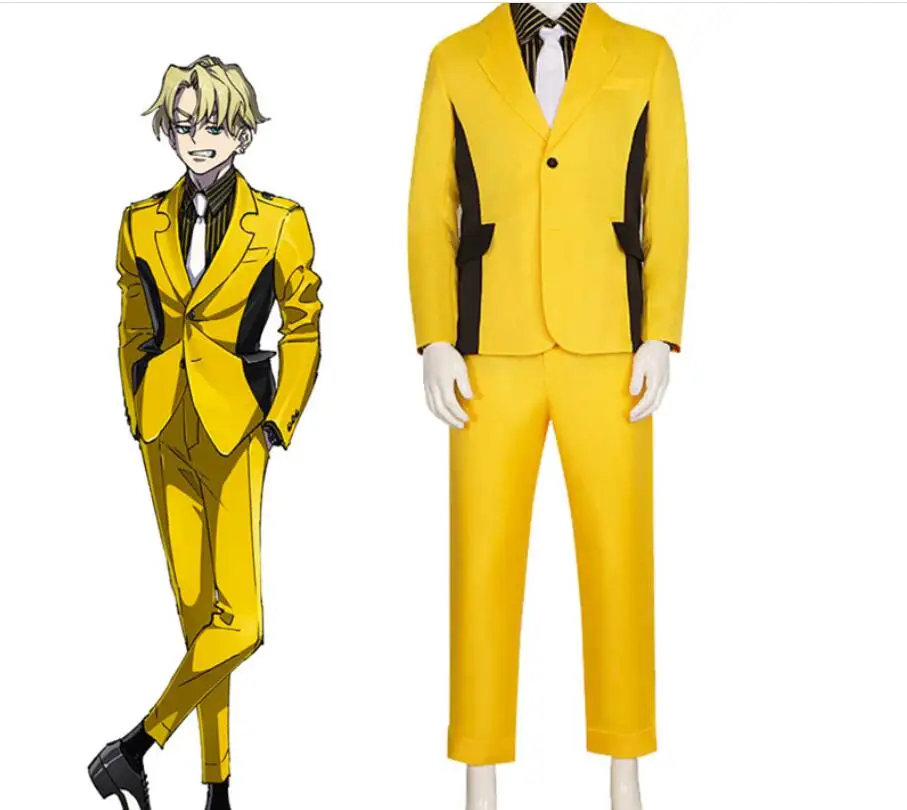 

Костюм для косплея с героями аниме HighCard, Финн Олдман, Мужская школьная форма, костюм на Хэллоуин, повседневное пальто, костюм, брюки, комплект