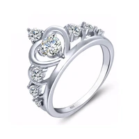 classic crown moissanite ring white gold 100 925 sterling silver sparkling wedding party fine jewelry with certificate