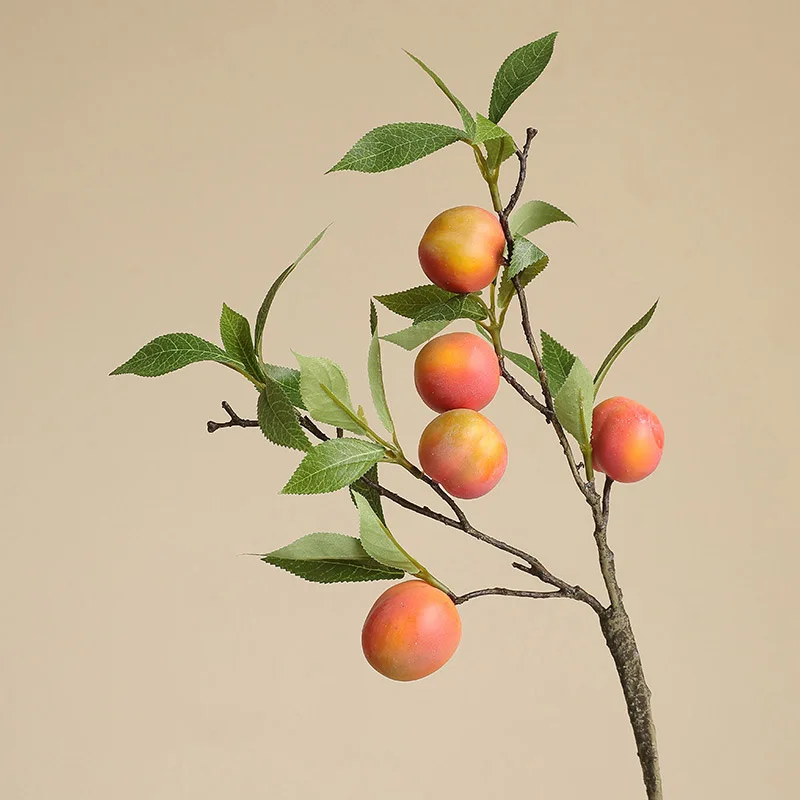 

Имитация фруктов из полиэстера, 5 головок ветвей сливы