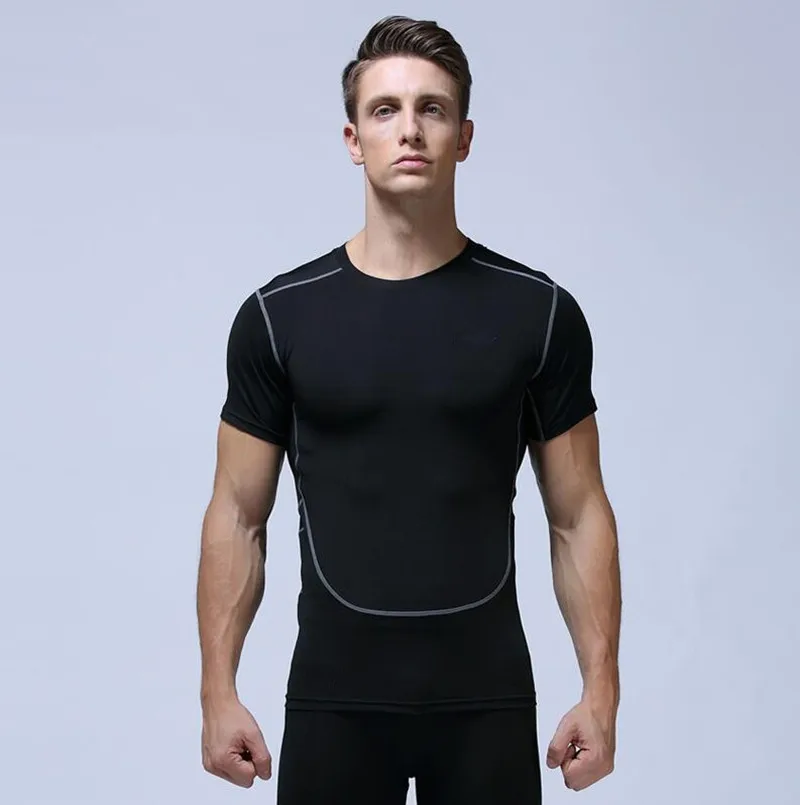 

Новинка, мужские быстросохнущие компрессионные колготки, футболка с коротким рукавом для бега, тренировок, тренажерного зала, йоги, фитнеса...