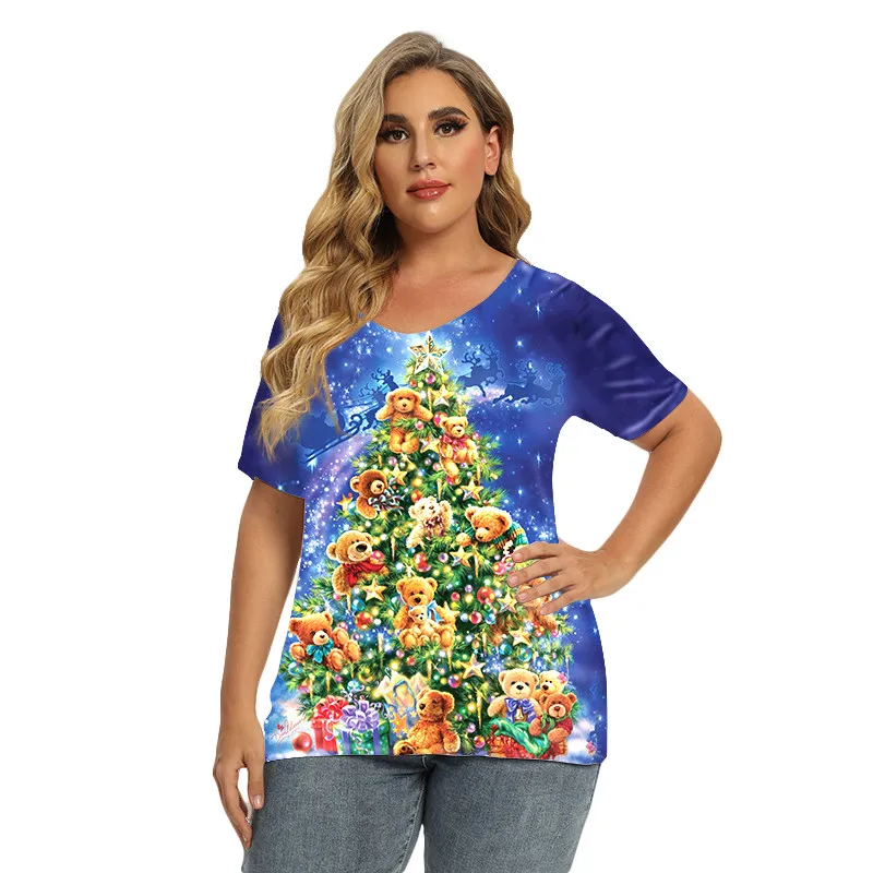 

Женская футболка с коротким рукавом и V-образным вырезом