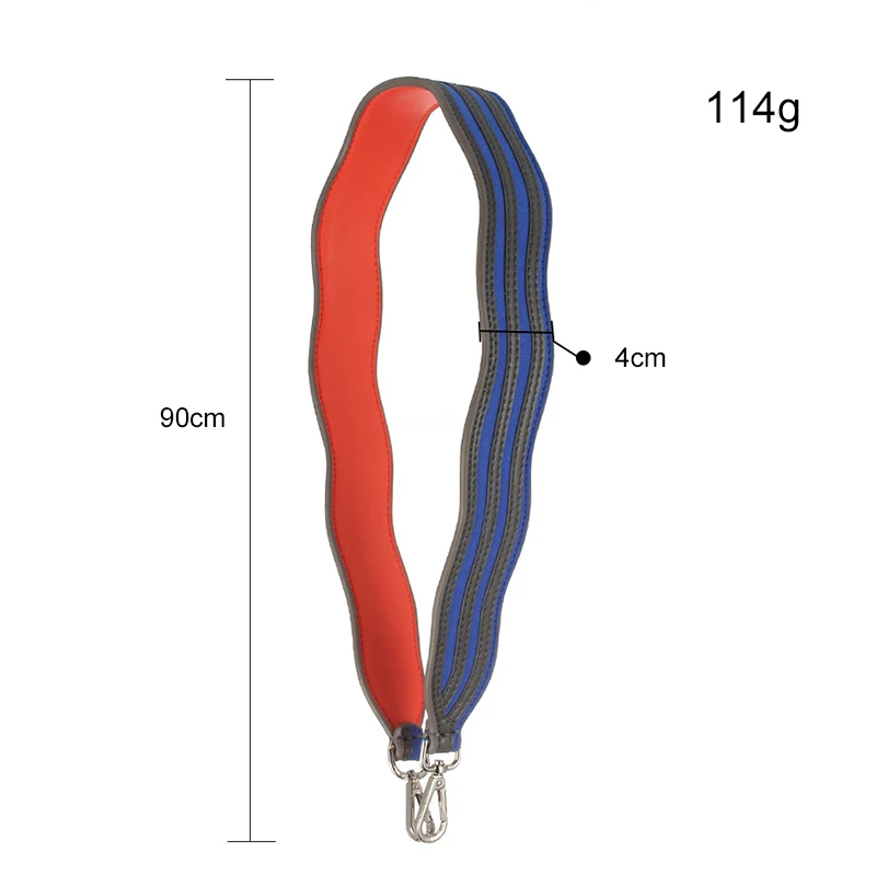 Wide Shoulder Strap High Quality Solid Color Bag Strap Wave Pattern Strap New Fashion PU Leather Bag Handle Accessory Travel