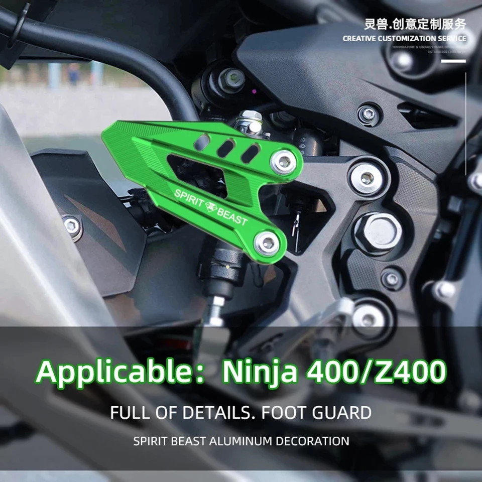 

Spirit Beast Motorcycle Foot Peg Heel Plates Guard forward Footrest Hanger assembly Protector Plate For Kawasaki Ninja400 Z400