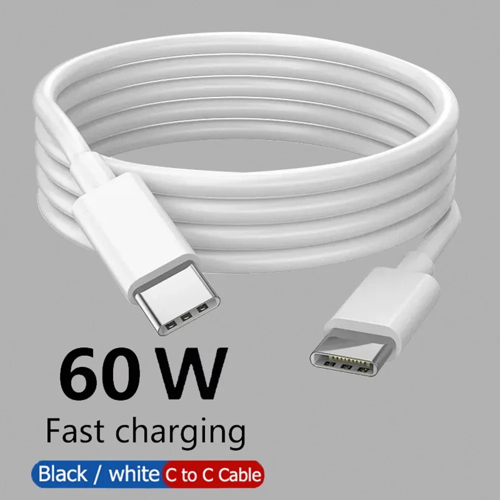 2 шт. PD 60 Вт USB-C к кабель для быстрой зарядки iPhone 15 Pro Max iPad Air Macbook Huawei Mate Samsung Type C