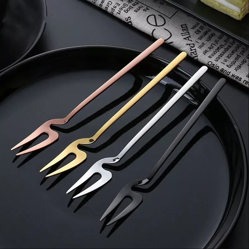

NEW2023 Stainless Steel Fruit Forks Pickle Forks Cocktail Salad Dessert Cake Forks Tableware for Banquet Party Seafood Dinner
