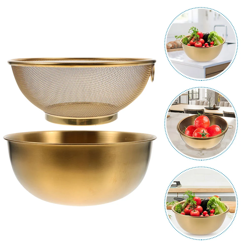

Kitchen Tool Mesh Colander Artifact Containers Food Storage Household Strainer Basket Stainless Steel