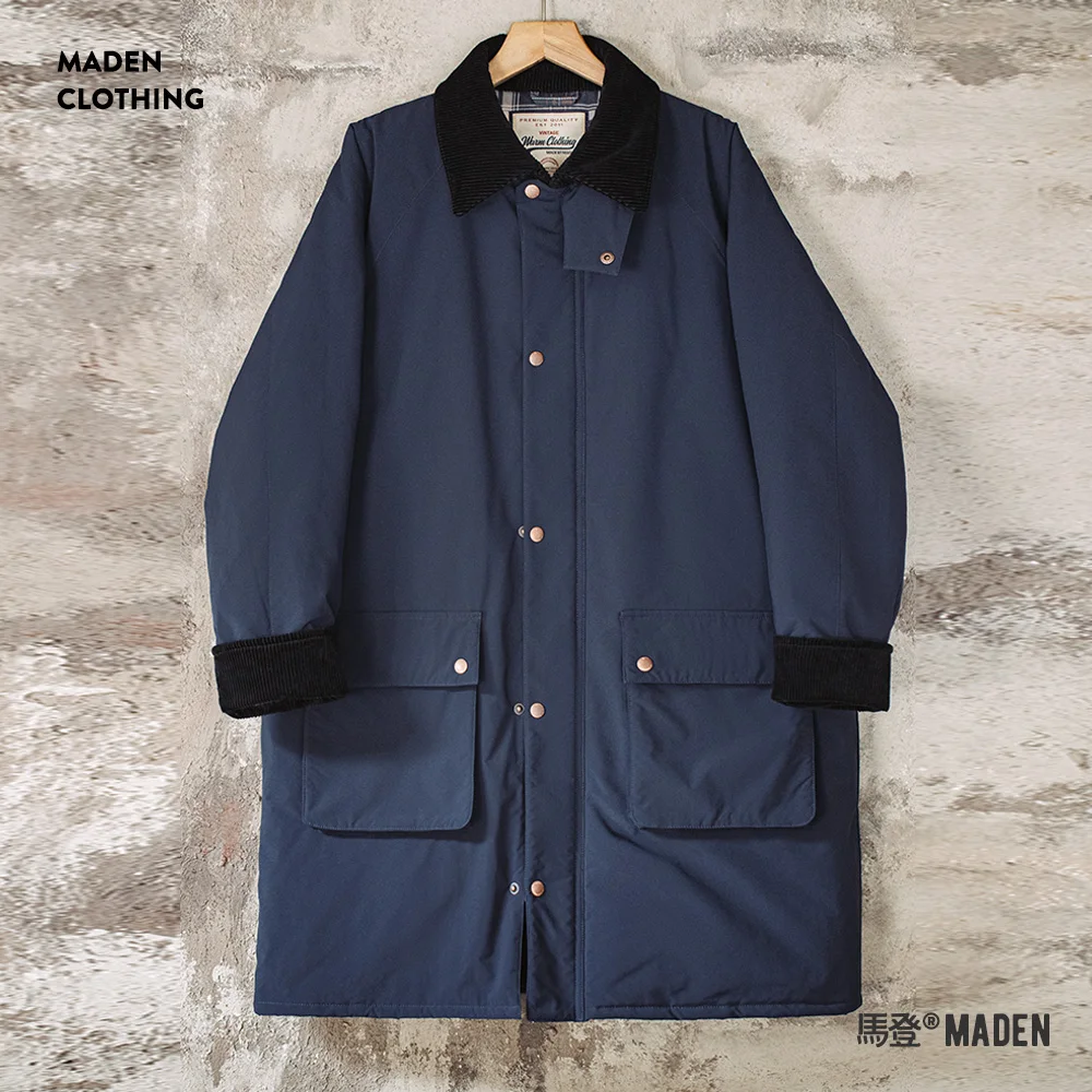 Женское вельветовое пальто средней длины с хлопковой подкладкой