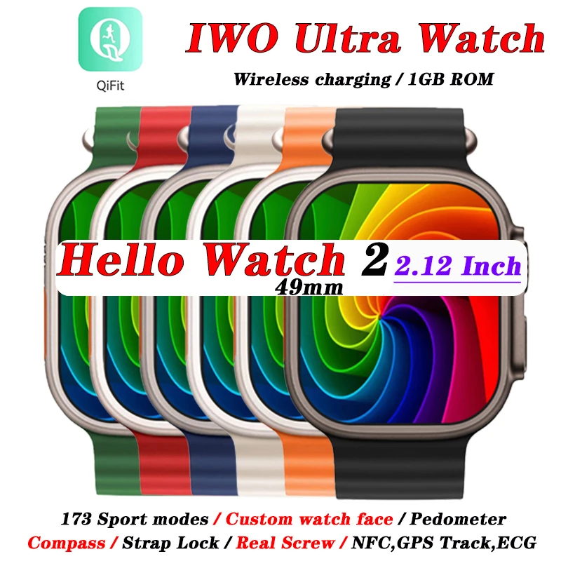 

Smart Watch IWO Ultra Men Women Bluetooth Call Music 173 Sport Modes NFC Tracker Strap Lock Series 8 Hello Watch 2 Smart Watch