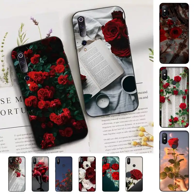 

Bright Red Roses Flowers Phone Case for Xiaomi mi 5 6 8 9 10 lite pro SE Mix 2s 3 F1 Max2 3