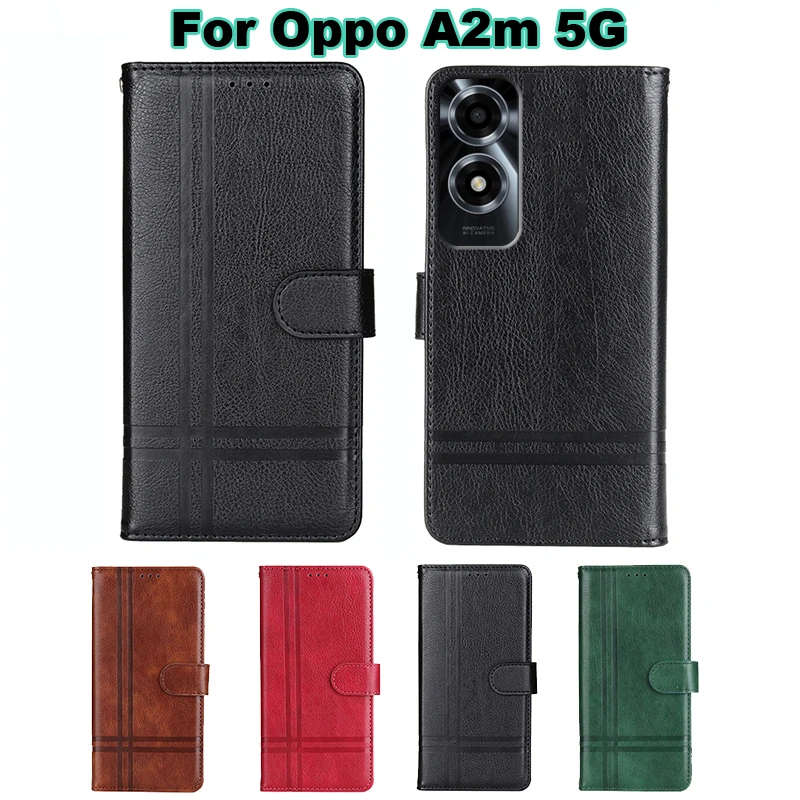 

Book Stand Phone Cover For Oppo A2m 5G 2023 Case Leather Capa Shell Magnetic Wallet Fundas para Celular OPPO A2x 5G PJU110 Coque
