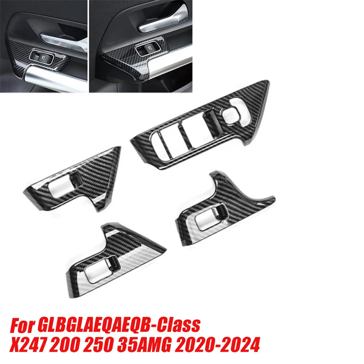 4 шт./комплект наклейки на панель переключателя двери и окна Mercedes-Benz GLB/GLA/EQA/EQB-Class