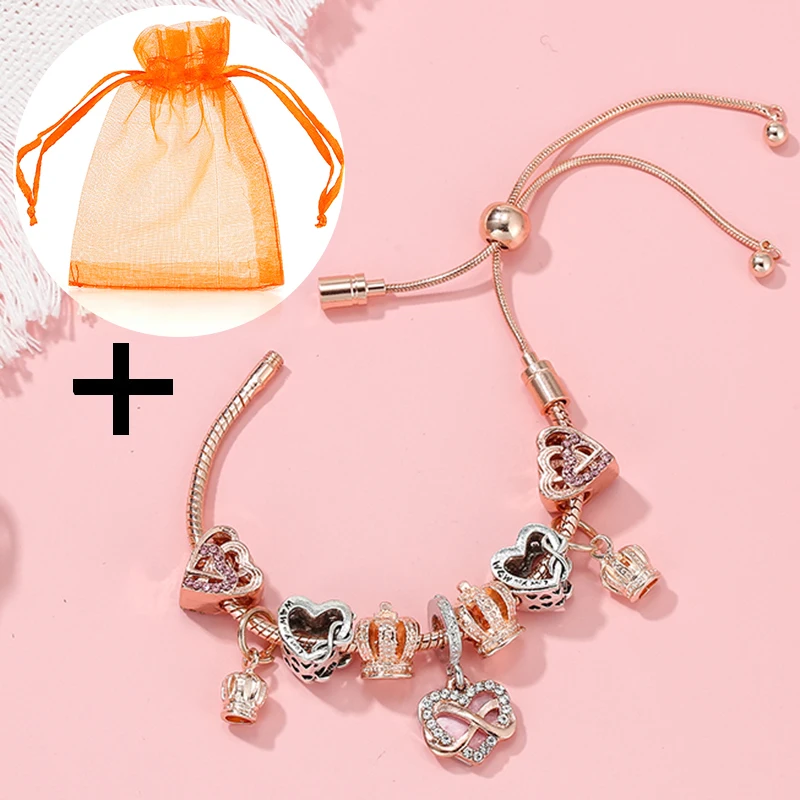 Классический браслет с подвеской Бесконечная любовь для женщин регулируемым