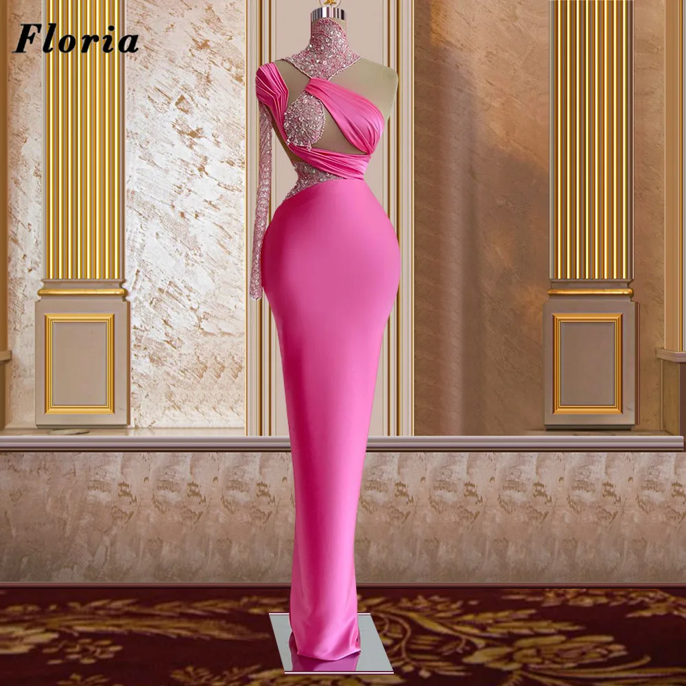 

Женское атласное платье-Русалка Floria, Элегантное длинное вечернее платье на одно плечо, модельное платье знаменитости с красной ковровой до...