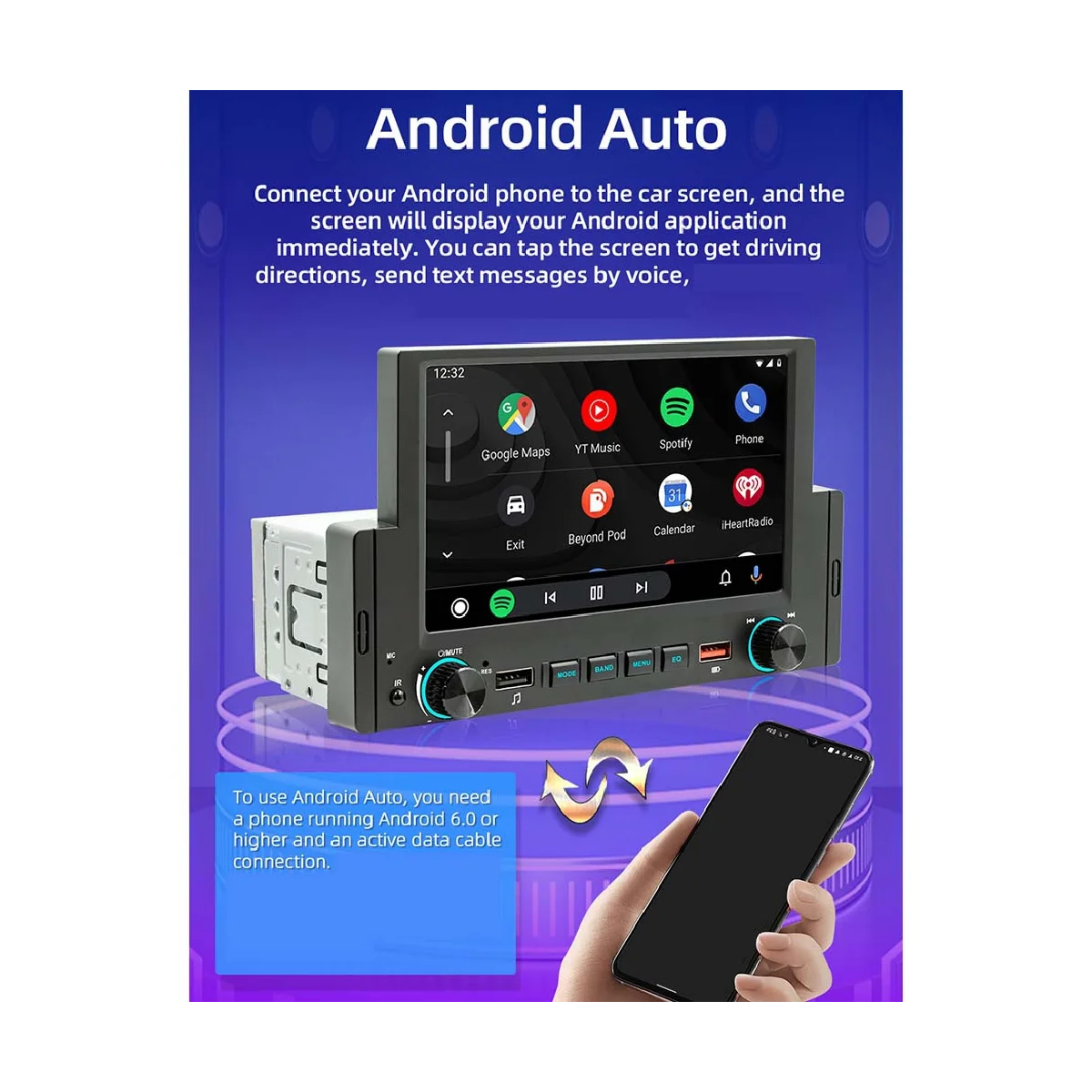 Автомагнитола CarPlay на Android с экраном 6 2 дюйма автомобильное радио стерео Bluetooth