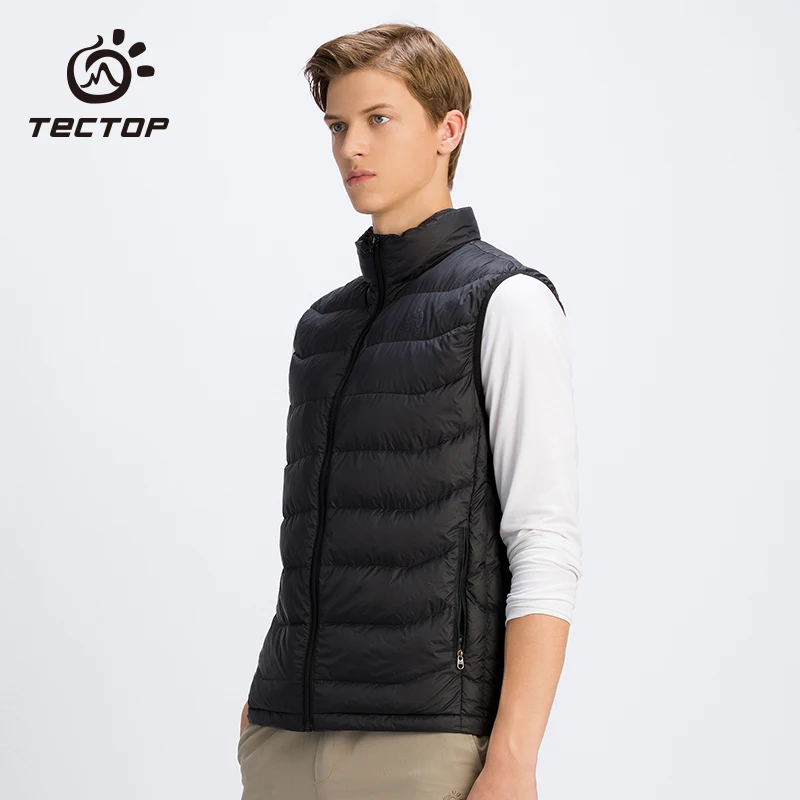 Фото Мужская одежда большого размера TECTOP, зимние жилеты, куртки, пальто без рукавов, мужской теплый жилет, флисовый жилет для мужчин №2