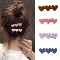 cute love heart hair clip for girls korea sweet headdress hairpin barrettes lovely hair accessories side clip duckbill clips