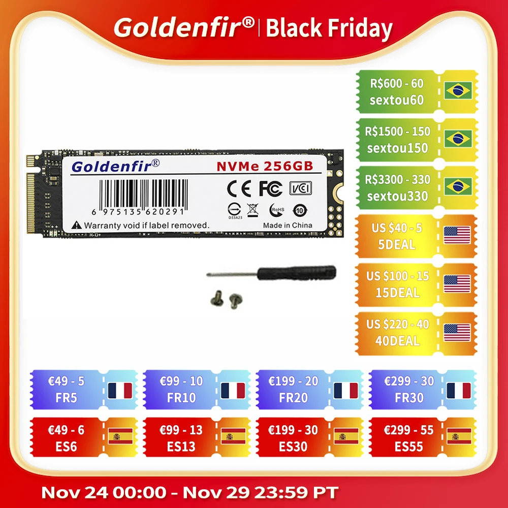 M2 SSD NVMe 256 ГБ Goldenfir M.2 PCIe 128 ГБ 120 ГБ 512 ГБ 1 ТБ ...