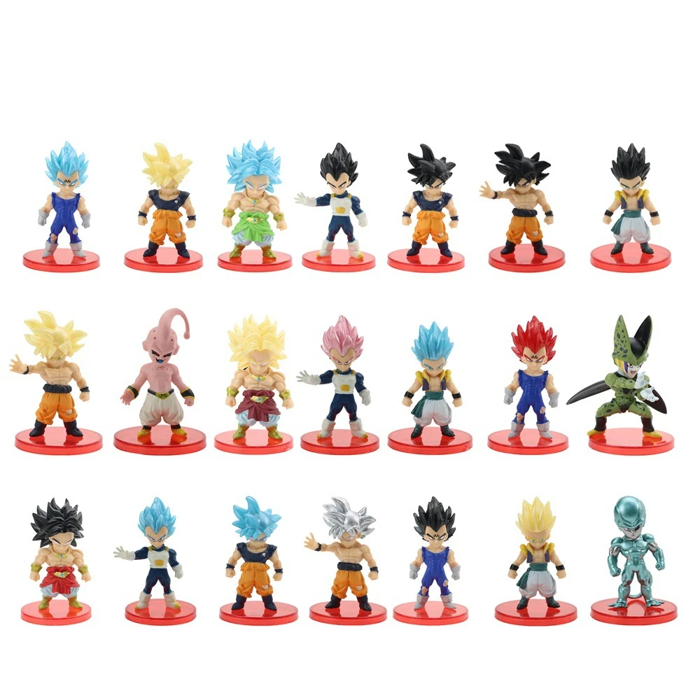 

21Pcs/Lot Dragon Ball Goku Pegita Freeza Brothers Anime Figure Dragon Ball Super Saiyan Birthday Gift Christmas Gift