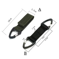 3pcs molle webbing clip edc tactical nylon ribbon keychain backpack clasp hook carabiner fastener hook buckle