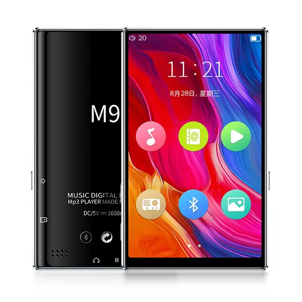 

M9 Bluetooth 5.0 MP4 Player 4.0 Inch Full Touch Screen FM Radio Recording E-book Music Video MP3 Player Built-in Speaker