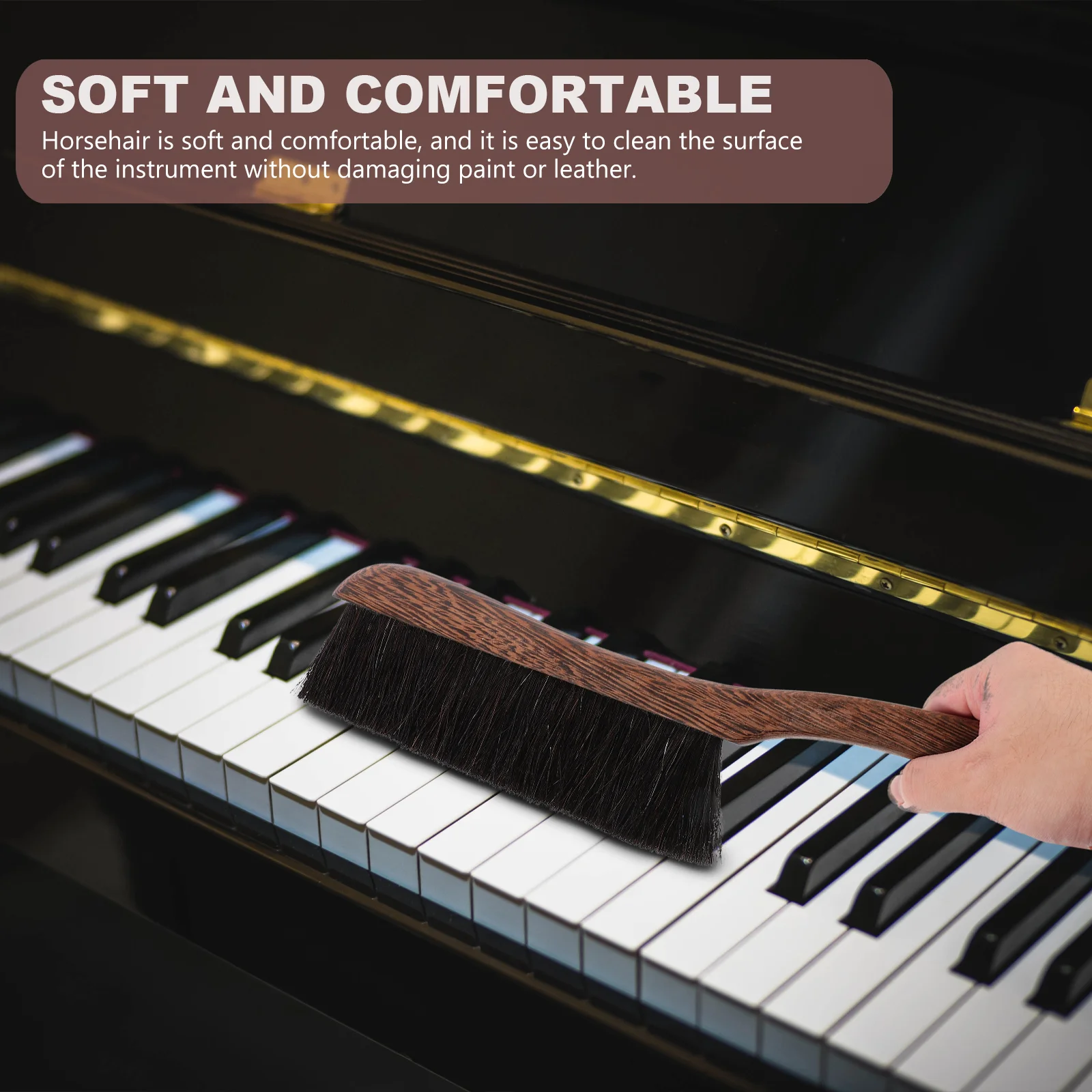 Мини-клавиатура счетчик пианино щетка для пыли лошади инструмент очиститель