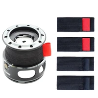 4pcspack black elastic fishing spool belt fishing reel protection belt spinning wheel reel accessories