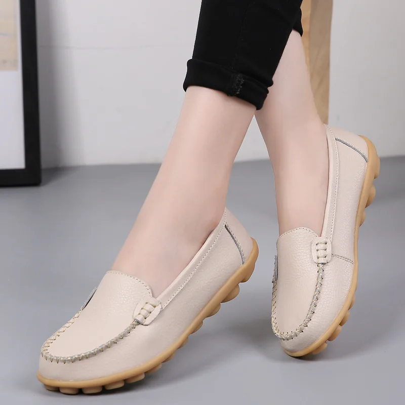 

Women Flats Ballet Shoes Woman Cut Out Leather Breathable Moccasins Women Boat Ballerina Ladies Casual Shoes zapatos mujer