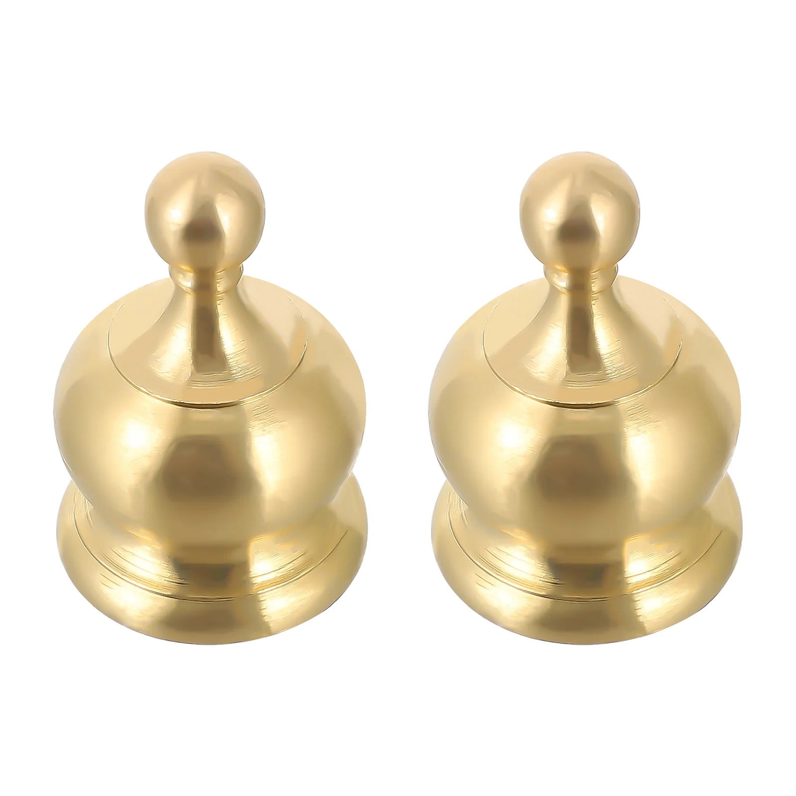 

2 Pcs Shade Knob Decoration Lamp Chic Light Parts Ceiling Cover Lamps Copper Metal