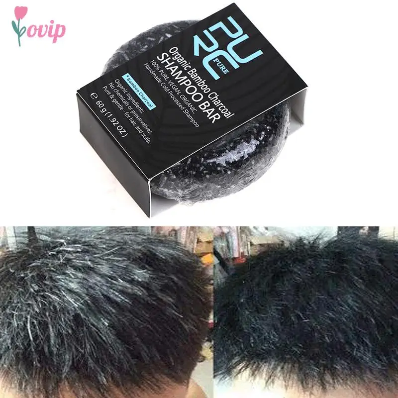 

55g Soap Hair Darkening Shampoo Bar Repair Gray White Hair Color Dye Face Hair Body Shampoo Natural Organic Hair Conditioner