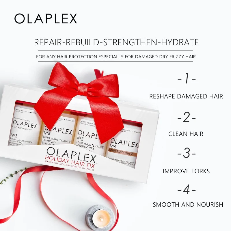 

OLAPLEX No.3.4.5.6 Holiday Fit Repair Damaged Hair Rebuild Structure Strengthen Hydrating Dry Hair Shampoo Mask Product 4pcs Set