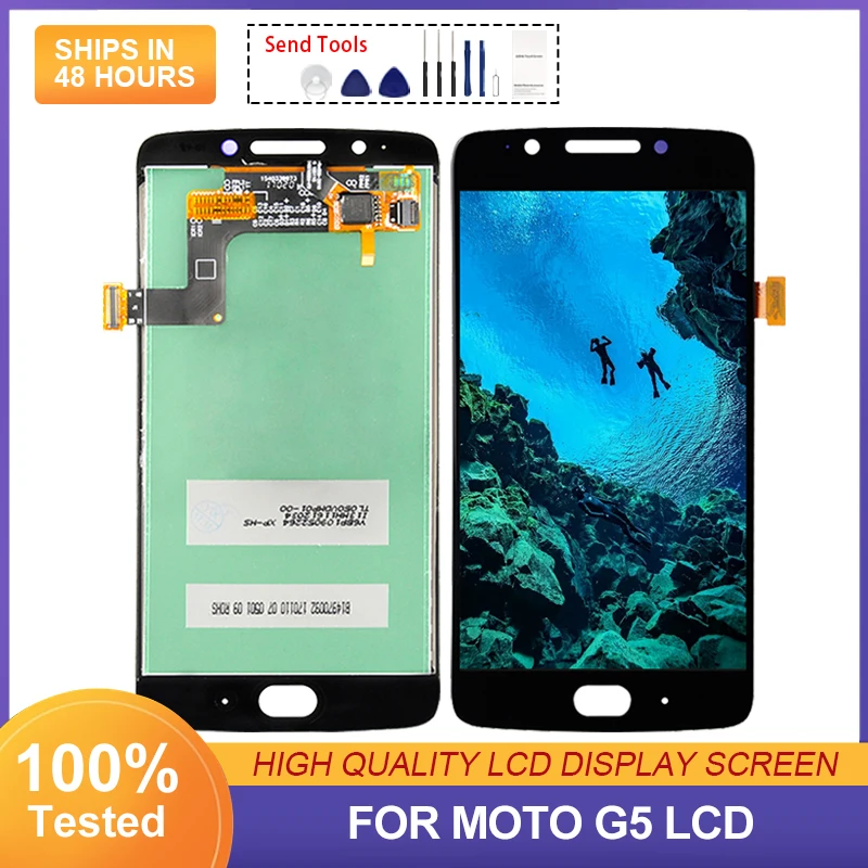 ЖК-дисплей 5,0 дюйма для MotoRola MOTO G5 с сенсорной панелью, дигитайзер экрана XT1672 XT1676, дисплей в сборе с инструментами, бесплатная доставка
