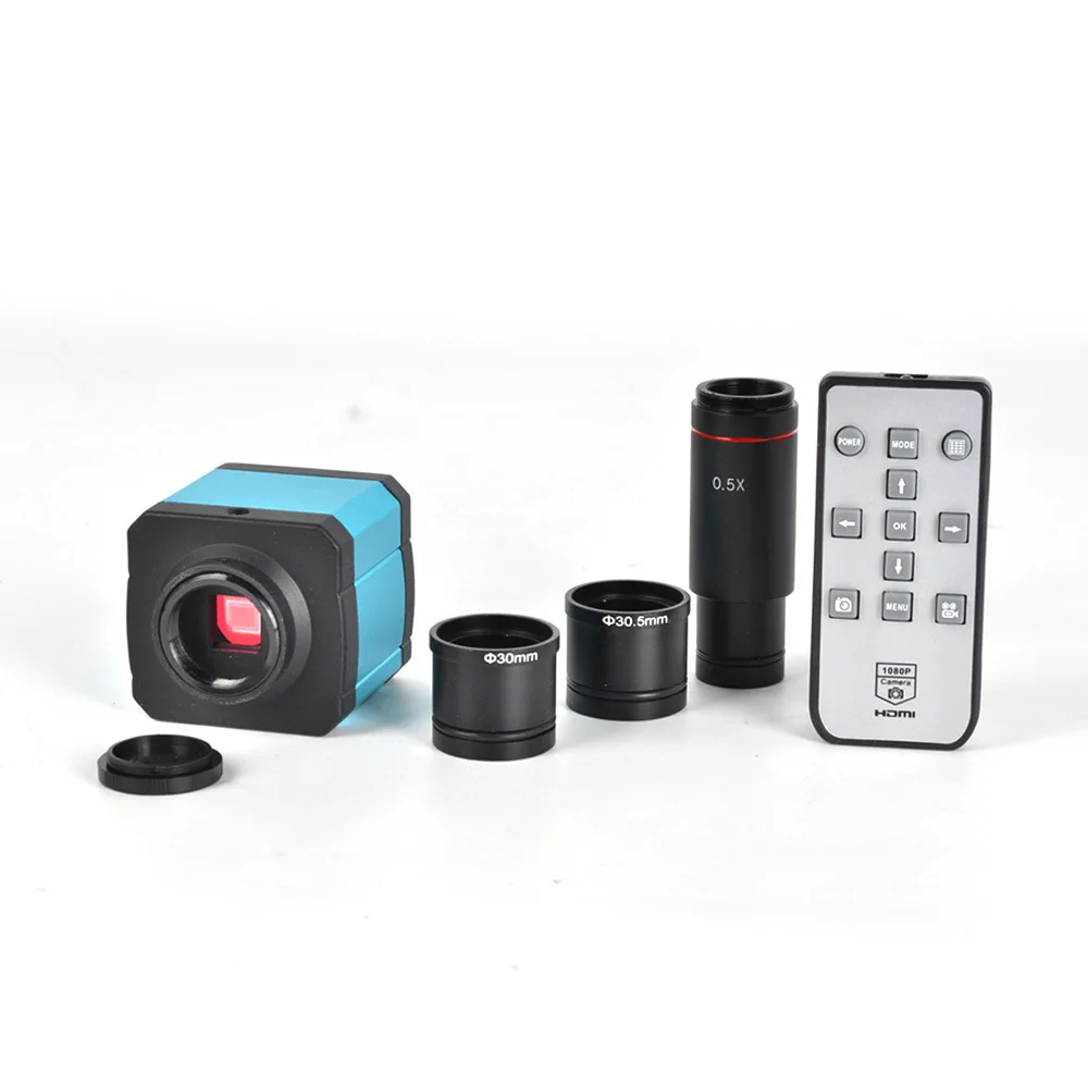 

16MP HDMI 1080P HD USB Digital Industry Microscope Camera TF Card Video Recorder+0.5X C mount Eyepiece Lens +30mm 30.5mm adapter