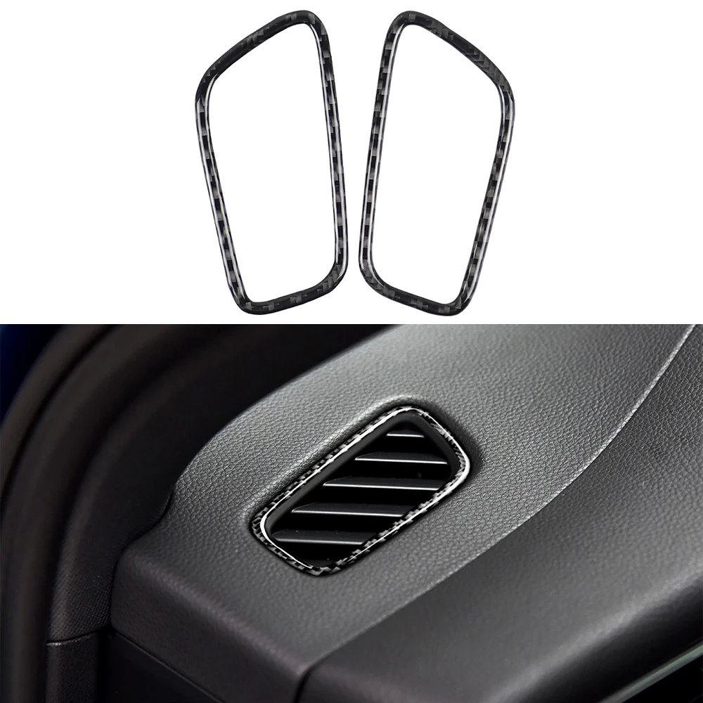 

for Porsche Macan Cayenne 2014-2021 Air Conditioner Outlet Vent Frame Decoration Cover Trim Decal Carbon Fiber Car Accessories