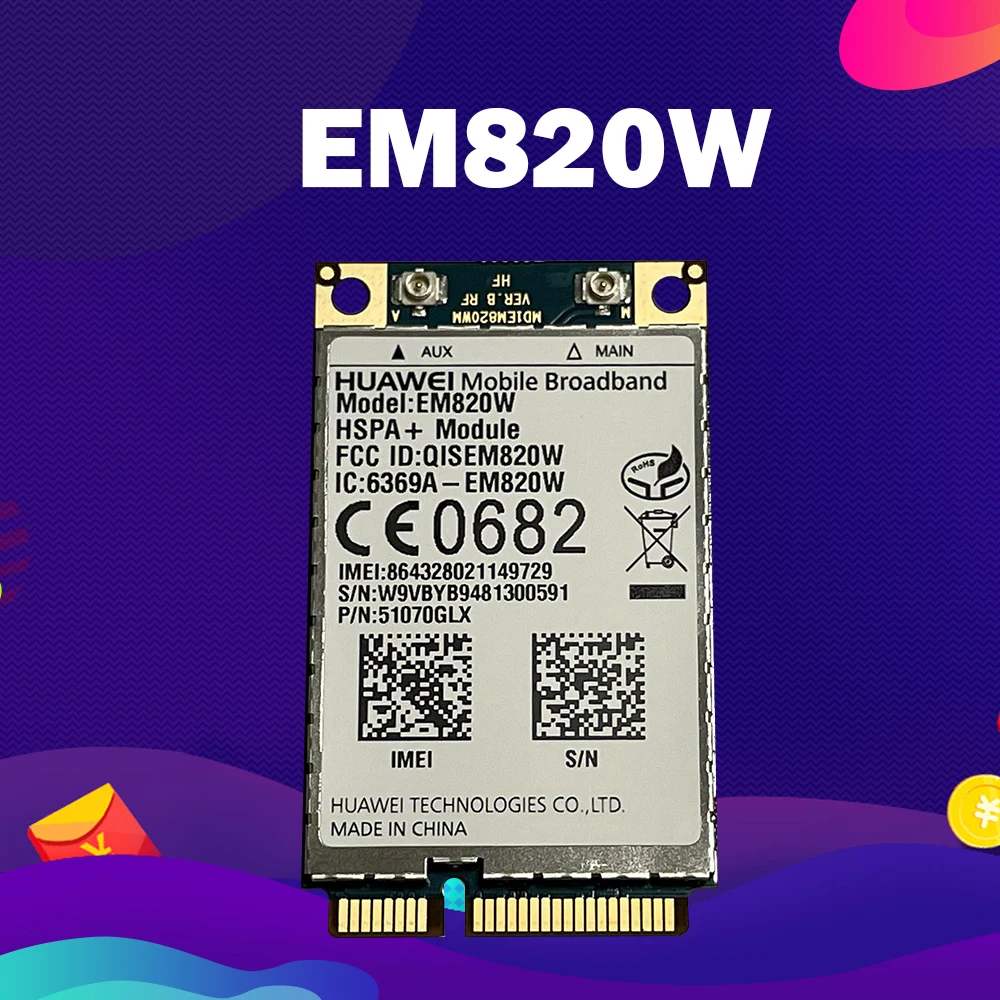 

For HuaWei EM820W Mini PCI-e HSPA+21MB GPS Wireless WWAN WIFI Wlan Card